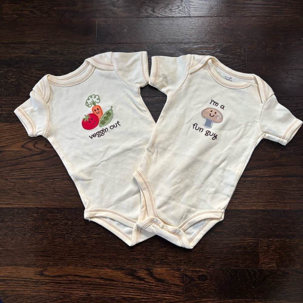 NWOT Organic Cotton Veggie Onesies